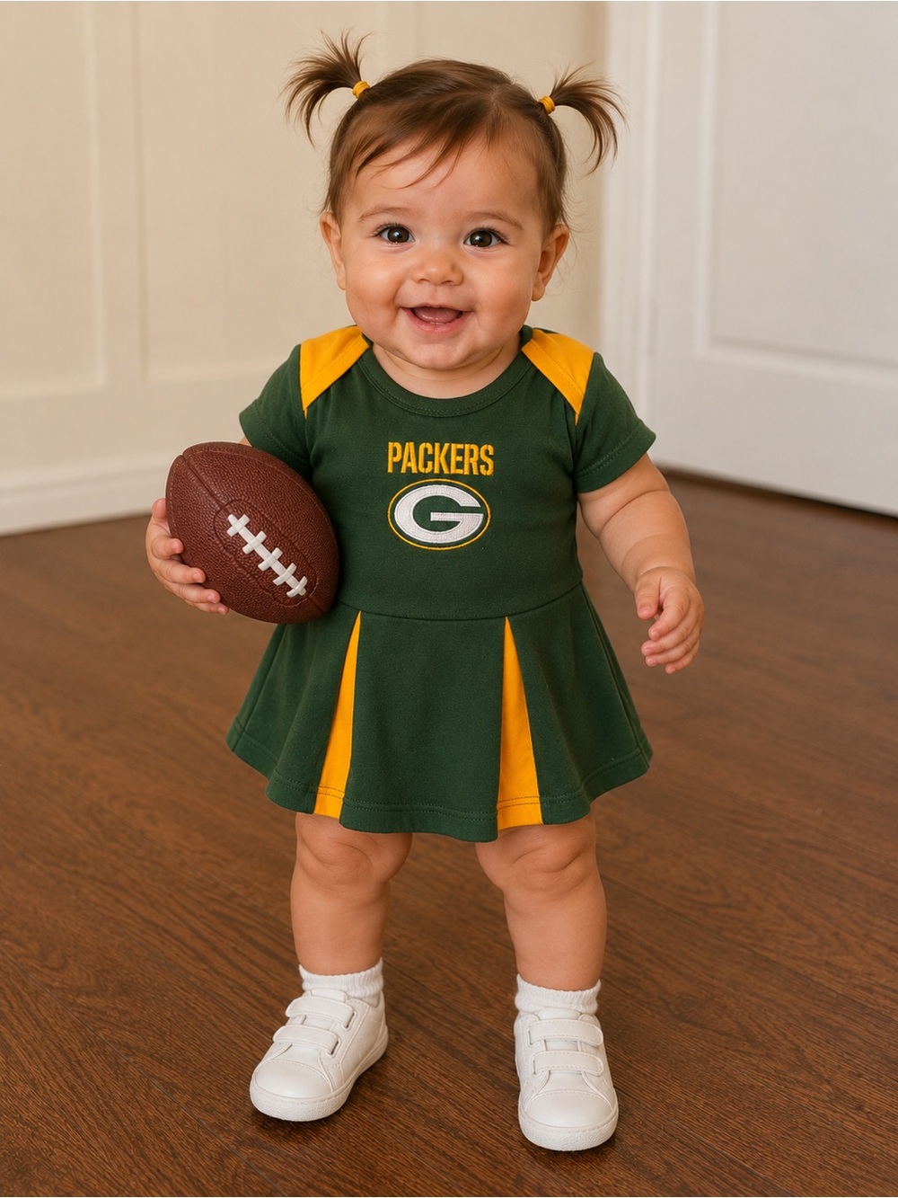 Green Bay Packers Green & Gold Infant Dress size 6/9 months